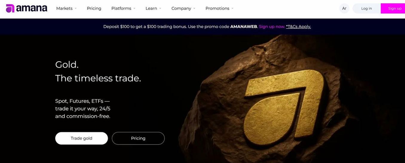 Screenshot of the Amana Capital website