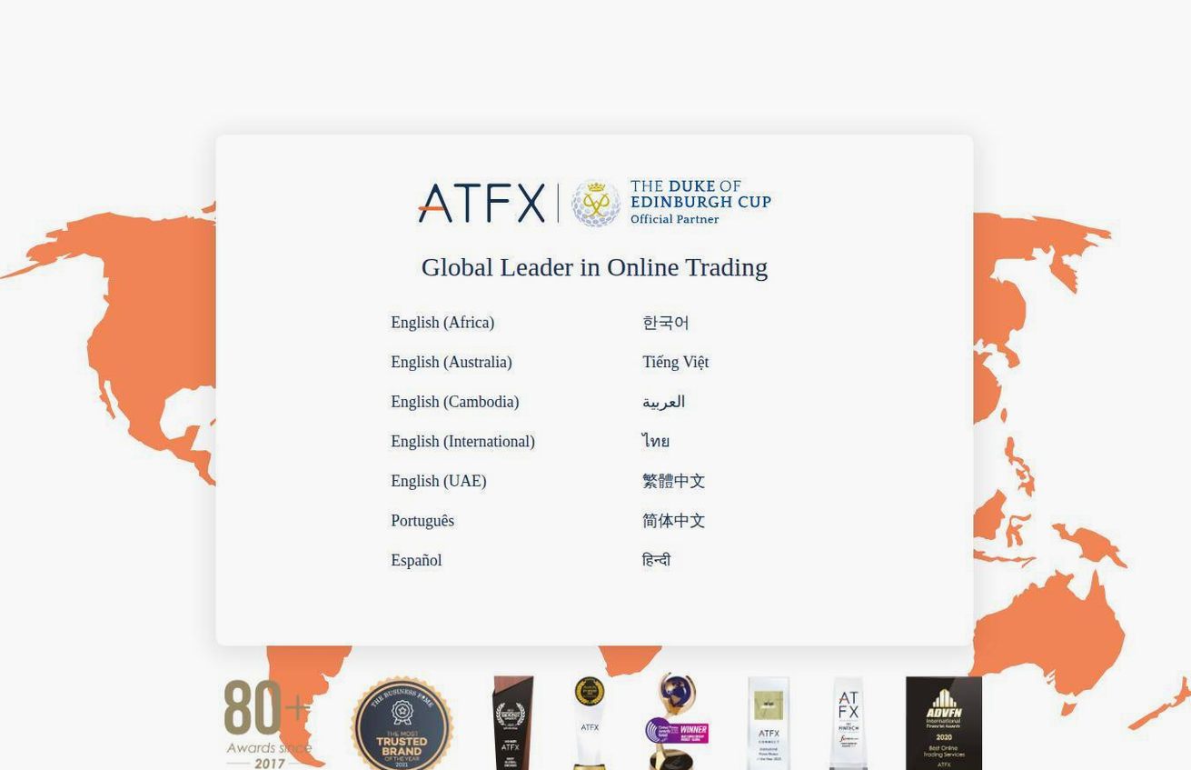 Screenshot of the ATFX website