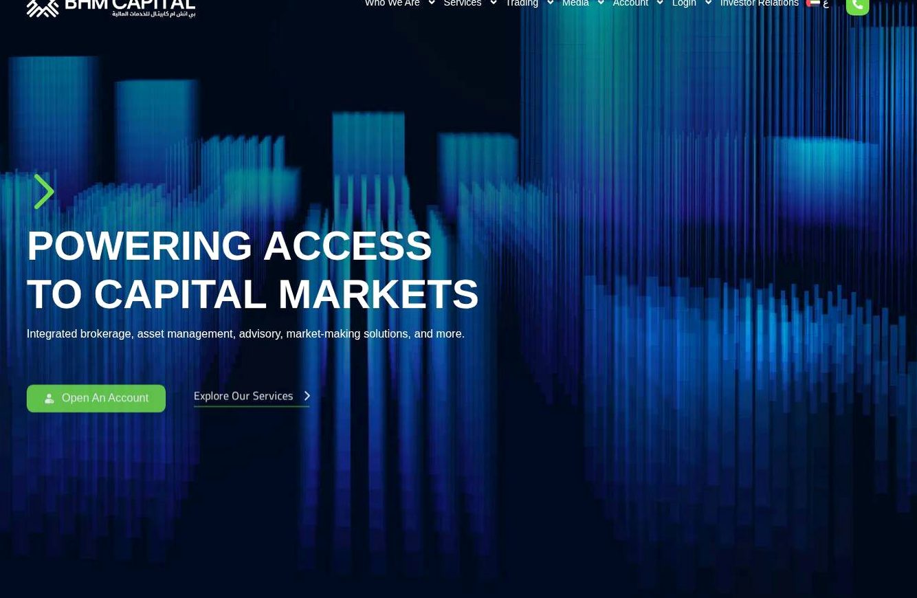 Screenshot of the BHM Capital website