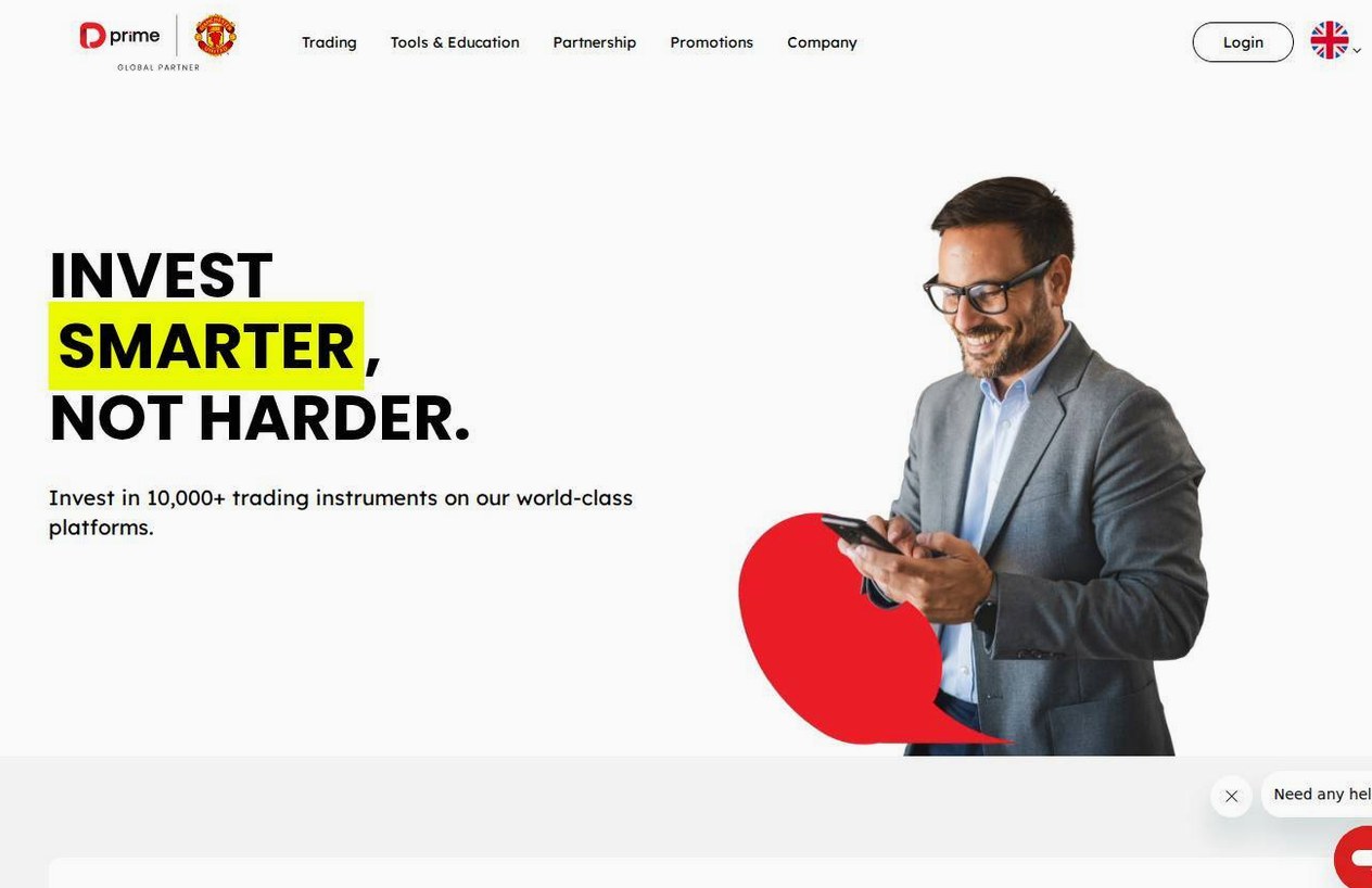 Screenshot of the Doo Prime website