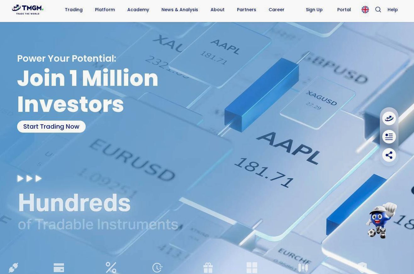 Screenshot of the TMGM website