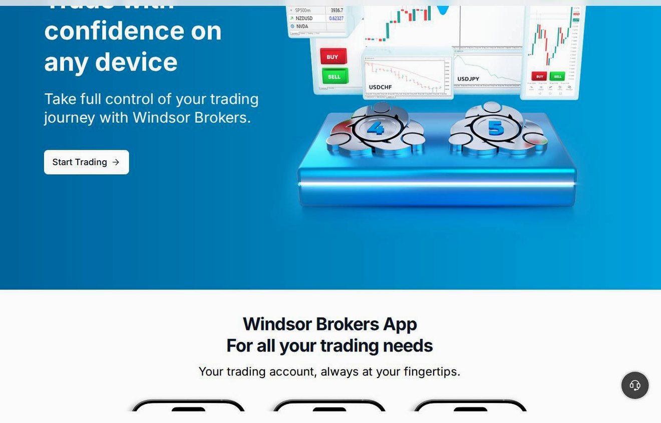 The platform page on the Windsor Brokers website
